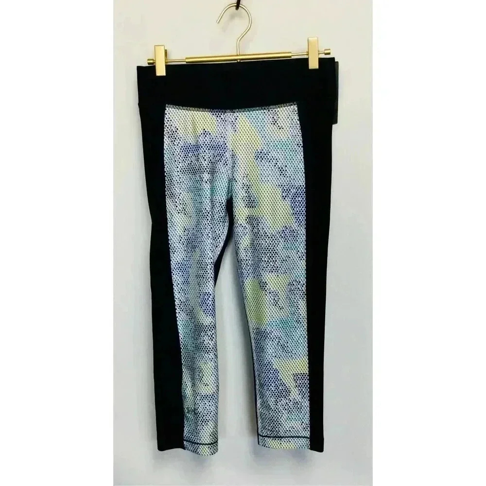 NWT Under Armour Womens Black‎ Multicolor Compression HeatGear Leggings Medium